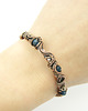 bransoletki wire wrapping Miedziana bransoleta mankietowa z szafirami 4