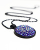 wisiory Medalion - Fiolet - druzy, czarna oprawa 1