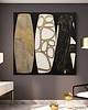 obrazy Obraz elegancki 120x120cm  strukturalny złoto beż czerń biały 2