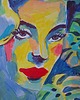 obrazy Ręcznie malowany kolorowy obraz  do salonu lauren bacall 2