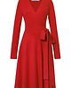 sukienki midi damskie sukienka  KLASYKA GATUNKU z długim rękawem red  1
