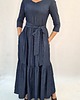 sukienki maxi damskie Sukienka maxi z cienkiego jeansu, falbany roz 36-56 2