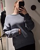 swetry damskie  Sweter szaro-niebieski długi bawełniany miękki oversize 1