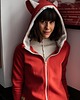 bluza z kapturem damska Bluza Damska Malinowy KOT 4