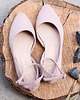 baleriny damskie BALERINY PUDROWY RÓŻ Z paseczkiem 2