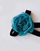 broszki Broszka z jedwabnym turkusowym kwiatem 2