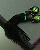 kolczyki chwosty Kolczyki sutasz Black  Green Tassels z chwostami 1