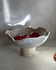talerze, miski Ceramiczna Misa XXL na Cokole na Owoce Przekąski Rustic White 4