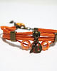 bransoletki na sznurku Bransoletka - Kluczyk, kłódka - rzemienie, pomarańczowa 2