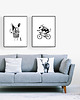 grafiki i ilustracje Duża grafika z Bulterierem na rowerze 50x70 cm 4