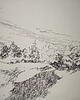 grafiki i ilustracje WYPRZEDAŻ SZTUKI! Rysunek cienkopis Krajobraz pejzaż oryginalny 23x30 cm 1