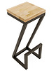 stołki Hoker barowy loftowy drewno dębowe stal, ręczna produkcja, 3