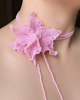 chokery Liliowo-różowa orchidea - naszyjnik choker z koralików 2