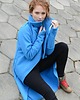 bluza bez kaptura damska Płaszcz damski ze stójką , bawełna wejście na kciuki kolor niebieski 3