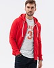 bluzy męskie Bluza męska rozpinana z kapturem BASIC - czerwona V9 B977 2