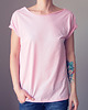 t-shirt damskie Jasnoróżowy Oversize Bez Nadruku 1