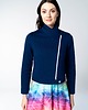 bluza bez kaptura damska Ramoneska damska Deep Blue granatowa z dresówki 4