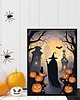 grafiki i ilustracje PLAKAT dekoracja Halloween wiedźma dynia kot 2