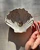 pojemniki na biżuterię Handmade Muszelka na Biżuterię Ceramiczna Rustic Freckled White 1