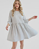 sukienki mini damskie Lniana Sukienka DAISY GRAY STRIPES 1