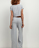 topy damskie Top z lnem z krótkim rękawem T401, grey melange 7