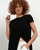 tuniki damskie Narzutka z lnem T405, black 1