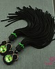 kolczyki chwosty Kolczyki sutasz Black  Green Tassels z chwostami 7