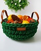 dekoracje świąteczne Świąteczny zielony kosz ze sznurka bawełnianego " Bowl Basket" 2