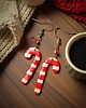 kolczyki z masy plastycznej Świąteczne kolczyki cukrowe laski candy cane handmade 2