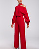 kombinezony damskie Kombinezon z bufiastymi rękawami-czerwony(M-528) 1