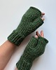 rękawiczki damskie Mitenki wełniane - zielone 1