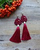 kolczyki soutache Bordowe - kolczyki sutasz z chwostami 3