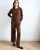 spodnie materiałowe damskie Spodnie Sigrid merino czekoladowe 1