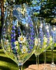 szklanki i kieliszki Kieliszki na wino ręcznie malowane Lawenda i  stokrotki. 1