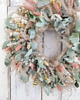 wianki Szept natury - wianek z suszonych kwiatów i traw. Eukaliptus. Różowy 7