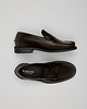 buty męskie Brązowe buty penny loafers skórzane f309 2