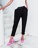 spodnie dresowe damskie Spodnie z dżerseju Boyfriend Look 415 czarne 9
