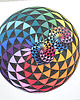 kolczyki drewniane 6738 kolorowe, niepowtarzalne, duże, dwustronne kolczyki; mandala 1