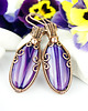 kolczyki wire wrapping Kolczyki z fioletowymi agatami 9