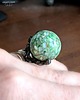 pierścionki - różne Wiosenny pierścień Zielona muszla oryginalny prezent handmade 3