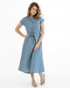 sukienki midi damskie Lniana Sukienka MARIGOLD dusty blue 5