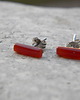 kolczyki wire wrapping Paseczki -  karneol - sztyfty 1