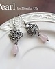 kolczyki wire wrapping Snowy- rose 2