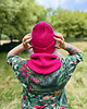 czapki damskie Bawełniana czapka beanie logo ekoskórka Malina 1