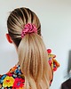 gumki do włosów Gumka jedwabna, scrunchie, frotka truskawkowy róż MIDI 5
