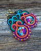 kolczyki soutache Kolorowe kolczyki sutasz z kaboszonem z grafiką 1