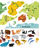 naklejki ścienne do pokoju dziecka Naklejki ścienne Zwierzakowa mapa świata 2