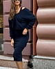 sukienki maxi damskie Komplet PARIS sukienka prążek i krótka bluza/granatowy 1