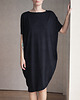 sukienki midi damskie Sukienka krótki rękaw asymetria Granatowa 2