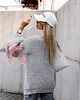 kardigany damskie Sweter/ Kardigan z frędzlami szary MARA GREY 3